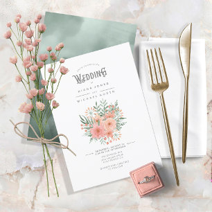 Invitación Boda de color de agua para Bouquet Rubor ID654