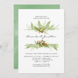 Invitación Boda de color de agua verde para la cena