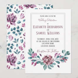 Invitación Boda de color de agua violeta púrpura