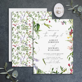 Invitación Boda de color de flores silvestres de verano moder