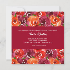 Invitación Boda de color floral acuarela