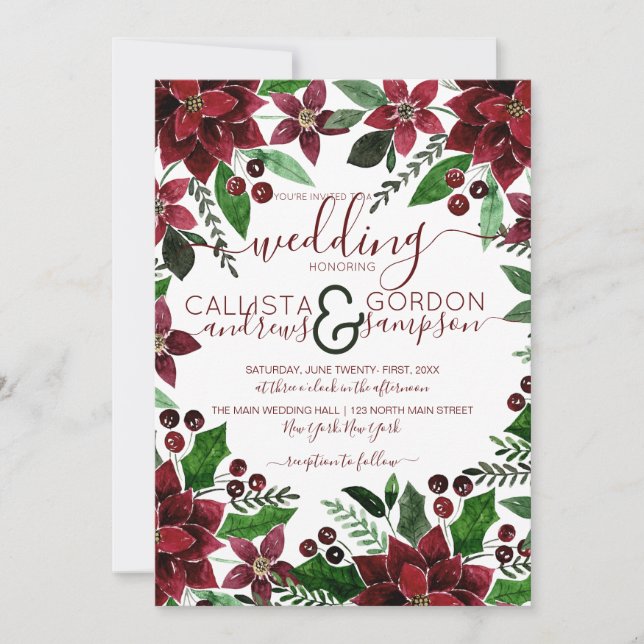Invitación Boda de color marfil marrón marrón verde festivo (Anverso)