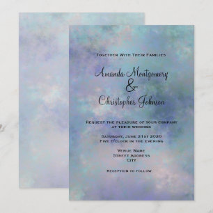 Invitación Boda de color morado azul oxidado
