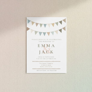 Invitación Boda de color pastel rústico y neutro