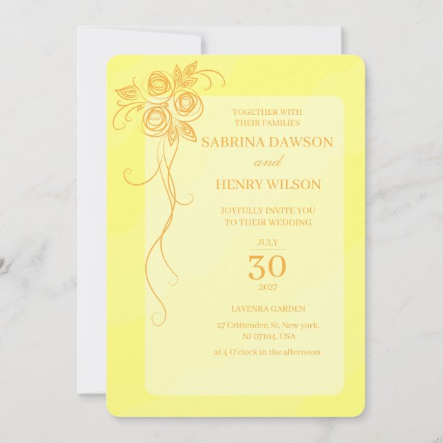 Invitación Boda de color rosa claro y elegante (Reverso)
