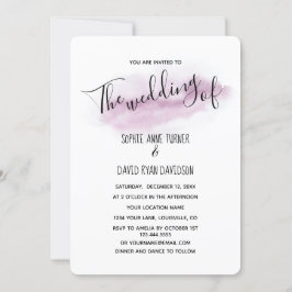 Invitación Boda de color rosa de caligrafía encantadora