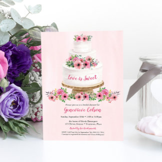 Invitación Boda de color rosa pastel ducha de novia