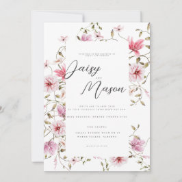 Invitación Boda de color rosa Rubor floral suave romántico