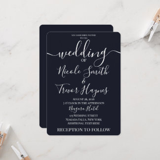 Invitación Boda de Color Sólido Minimalista Personalizada