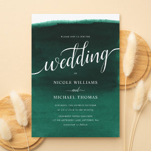 Invitación Boda de color verde esmeralda
