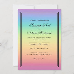 Invitación Boda de colores arcoiris de Pastel Ombre
