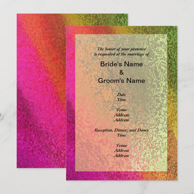 Invitación Boda de colores multisombras de otoño (Anverso / Reverso)