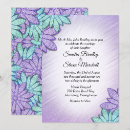 Invitación Boda de combinación de colores florales de moda