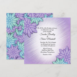 Invitación Boda de combinación de colores florales de moda