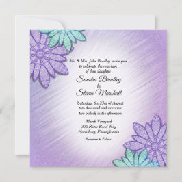 Invitación Boda de combinación de colores florales de moda