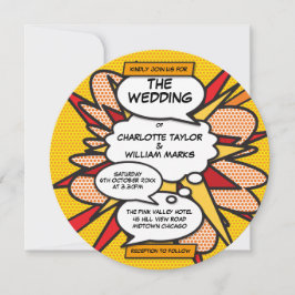 Invitación Boda de Cómic Divertido Moderno