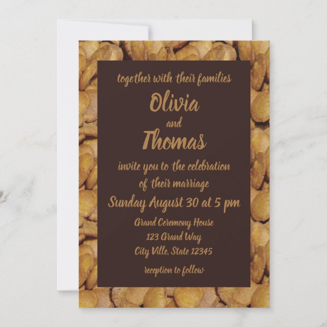 Invitación Boda de comida para picar de arroz indio (Anverso)