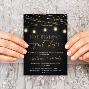 Invitación Boda de componentes de guiones elegantes en negro
