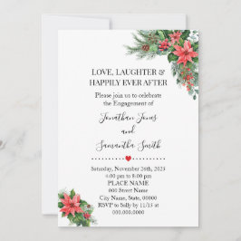 Invitación Boda de compromiso de navidades de Holiday Poinset