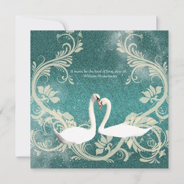 Invitación boda de compromiso Verde azulado blanco (Anverso)