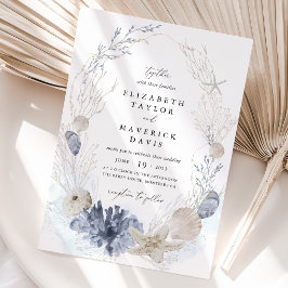 Invitación Boda de Concha Marina Costera Playa Azul