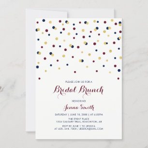 Invitación Boda de Confetti Rojo y Azul Moderno Ducha de novi