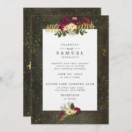 Invitación Boda de Constelación de Estrellas Platas Doradas d