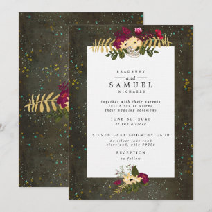 Invitación Boda de Constelación de Estrellas Platas Doradas d