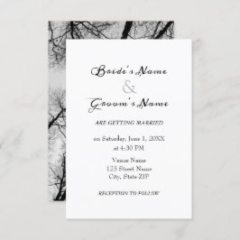 Invitación Boda de copas de árboles monocromáticas
