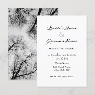 Invitación Boda de copas de árboles monocromáticas