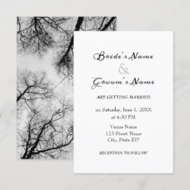 Invitación Boda de copas de árboles monocromáticos