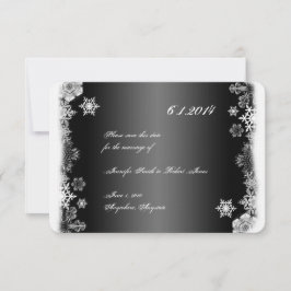 Invitación Boda de copos de nieve blancos y negros salva la f