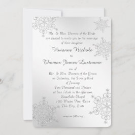 Invitación Boda de copos de nieve de plata