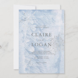 Invitación Boda de copos de nieve de plata helada