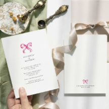 Boda de Coquette Bow Rosa Sencillo Elegante