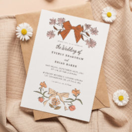 Invitación Boda de Coquette de Bows y Flores