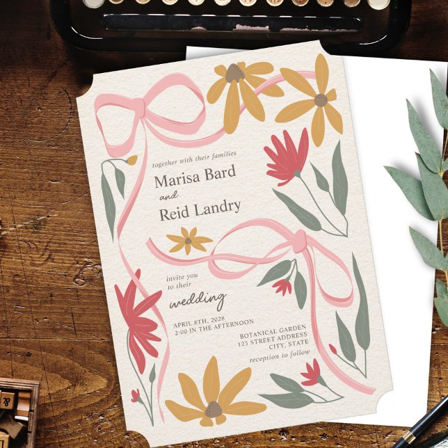 Invitación Boda de Coquette Wildflower (Subido por el creador)
