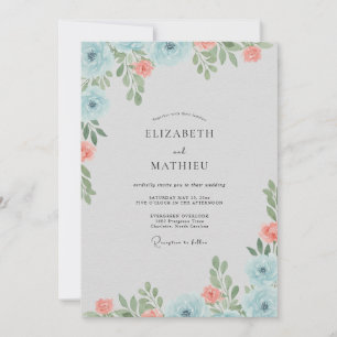 Invitación Boda de Coral Azure Frondoso