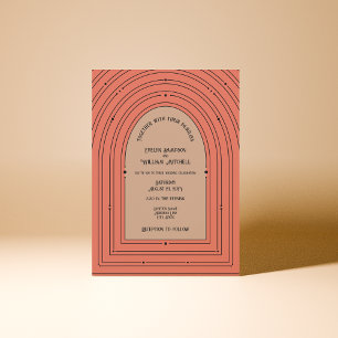 Invitación Boda de coral silenciado de arco inspirado por vin