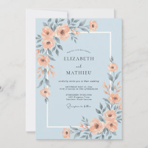 Invitación Boda de Coral Slate Peonía