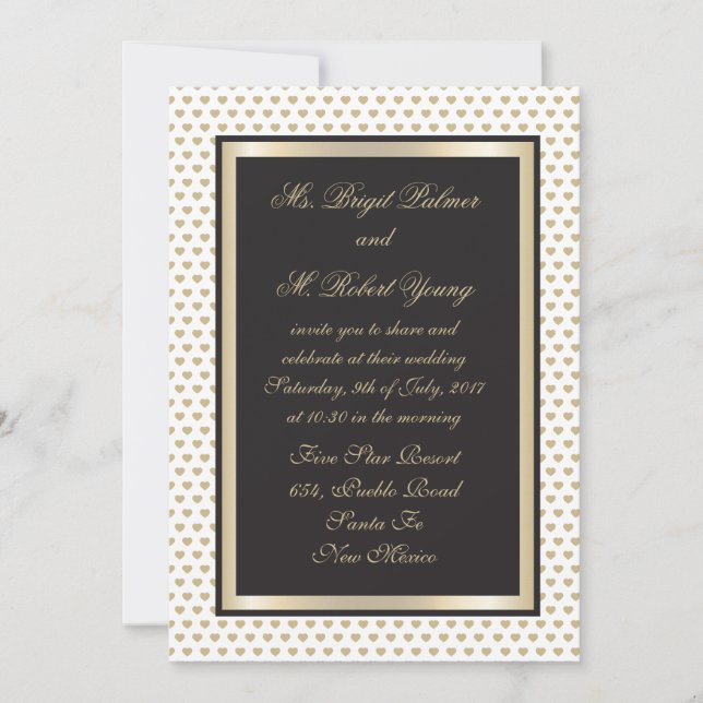 Invitación Boda de corazón amoroso (Anverso)