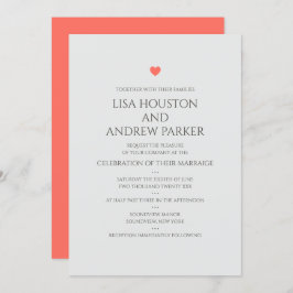Invitación Boda de Corazón de Coral