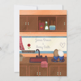 Invitación Boda de corazón de flores rojas de la ventana de c