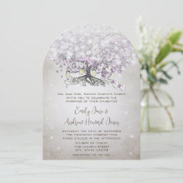 Invitación Boda de corazón de lavanda en frasco de Mason y ár