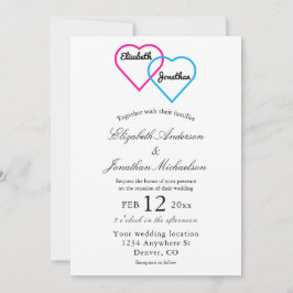 Invitación Boda de corazón entrelazado