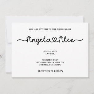 Invitación Boda de corazón lindo