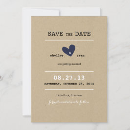 Invitación Boda de Corazón Simple Guardar la Fecha