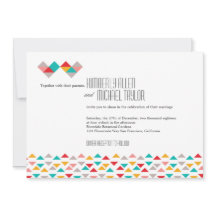 Boda de corazones de triángulo geométrico colorido