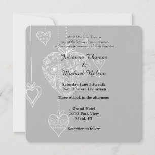 Invitación Boda de Corazones Elegantes