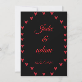 Invitación boda de corazones pequeños